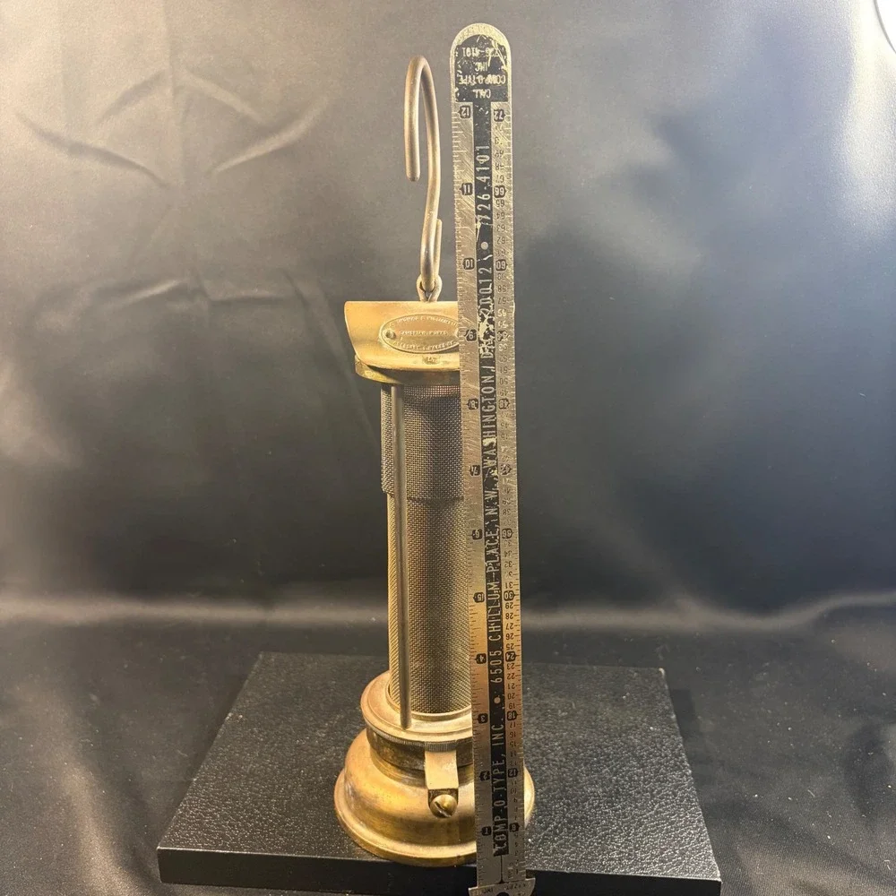 E. Thomas & Williams Cambrian Works Brass Miners Safety Lamp Aberdare Wales UK